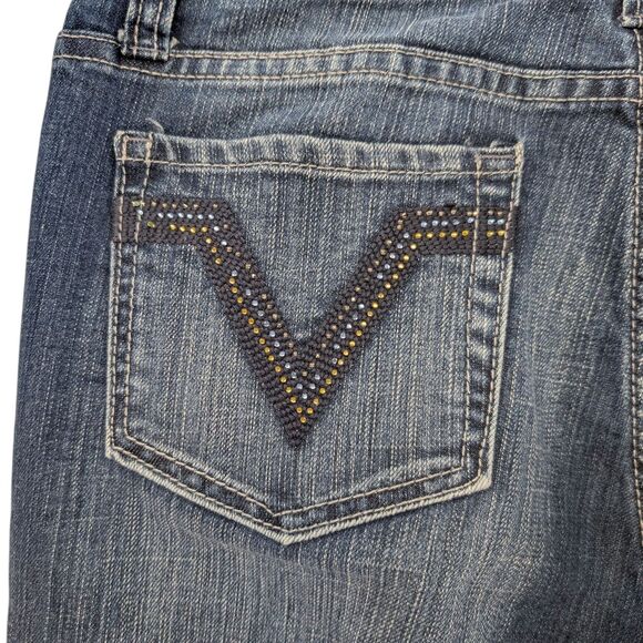 Vigoss Boot Cut Jeans Juniors Size 9 Blue Denim Rhinestone Pockets - Picture 6 of 16